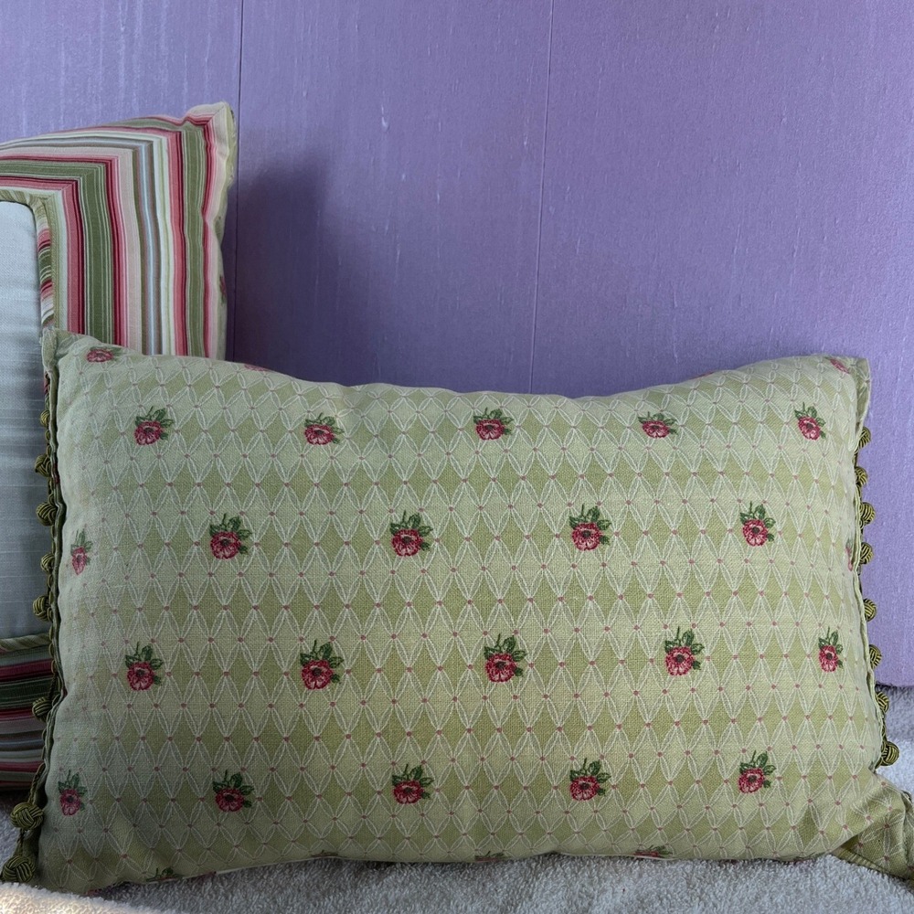 Vintage Romantic Floral‎ Pillow Set Embroidered Cottagecore French Country Decor - Picture 5 of 16